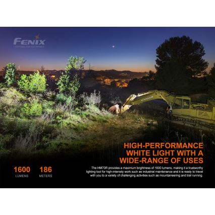 Fenix HM70R - LED uppladdningsbar pannlampa 4xLED/1x21700 IP68 1600 glansig 800 h 5000 mAh