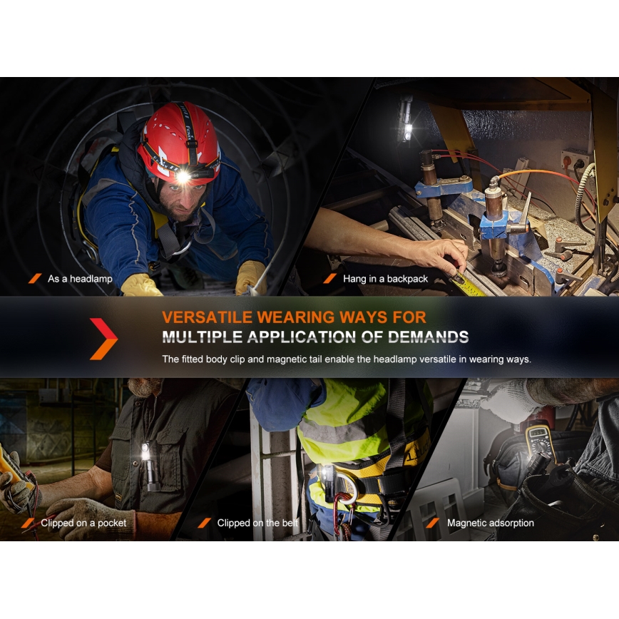 Fenix HM71R - LED uppladdningsbar pannlampa LED/USB IP68 2700 glansig 400 h 5000 mAh