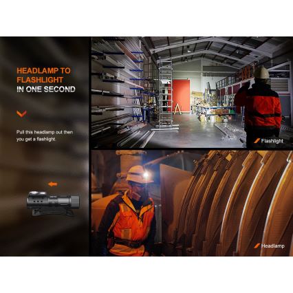 Fenix HM71R - LED uppladdningsbar pannlampa LED/USB IP68 2700 glansig 400 h 5000 mAh