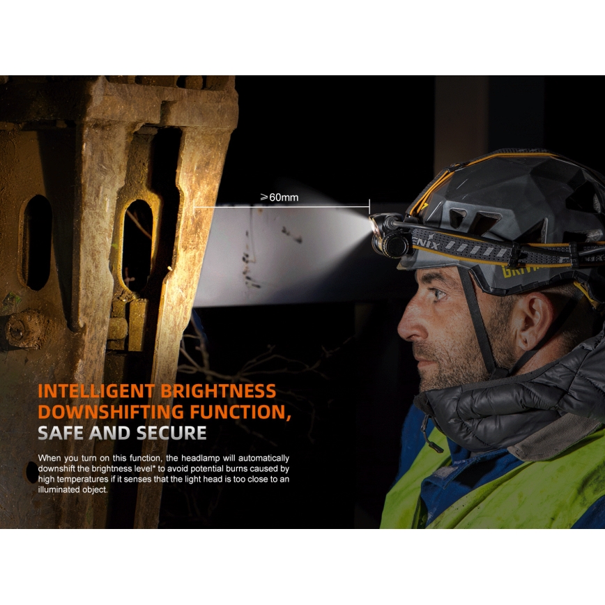 Fenix HM75RTOPAZ - LED Ljusreglerad uppladdningsbar pannlampa LED/USB IP68 1600 glansig 210 h 4000 mAh