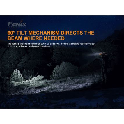 Fenix HP16R1250 - LED uppladdningsbar pannlampa 3xLED/USB 4xAA IP66 1250 lm 600 h 3000 mAh