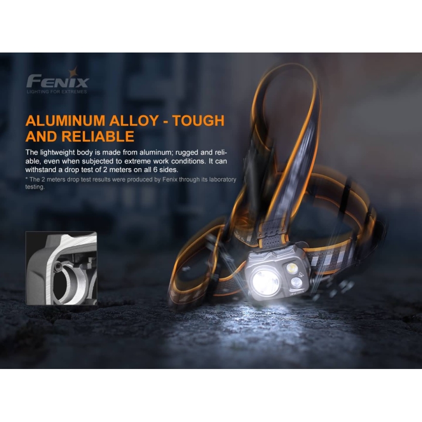 Fenix HP25RV20 - LED Ljusreglerad rechargeable headlamp 3xLED/1x21700 IP66 1600 lm 800 h
