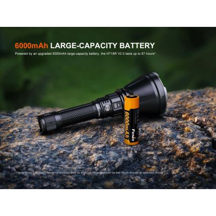 Fenix HT18RV20 - LED-dimbar uppladdningsbar ficklampa LED/USB 6000 mAh IP68 3700 lm 87 h svart