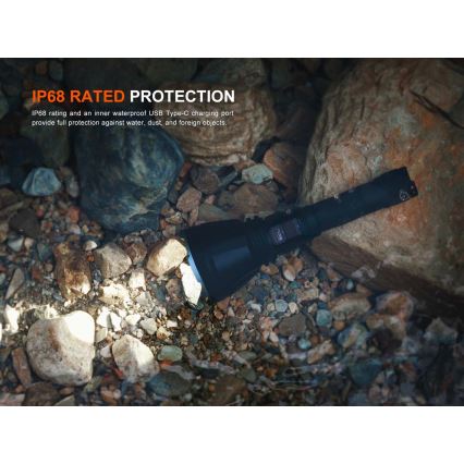 Fenix HT18RV20 - LED-dimbar uppladdningsbar ficklampa LED/USB 6000 mAh IP68 3700 lm 87 h svart