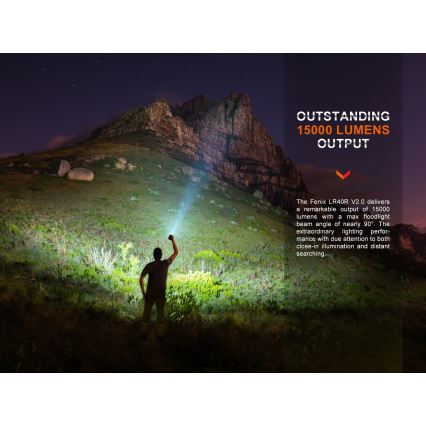 Fenix LR40RV20 - LED uppladdningsbar ficklampa LED/USB IP68 15000 lm 177 h 5000 mAh