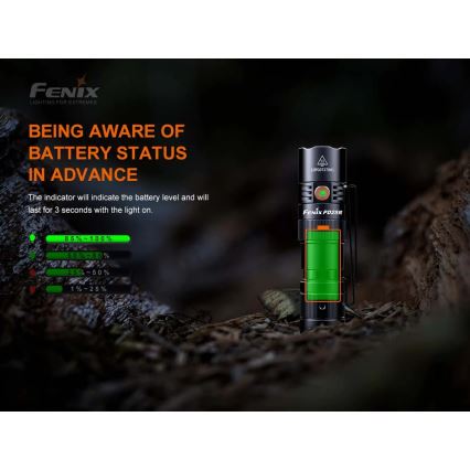 Fenix PD25R - LED Uppladdningsbar Ficklampa LED/USB/1xCR123A IP68 800 lm 70 h 700 mAh