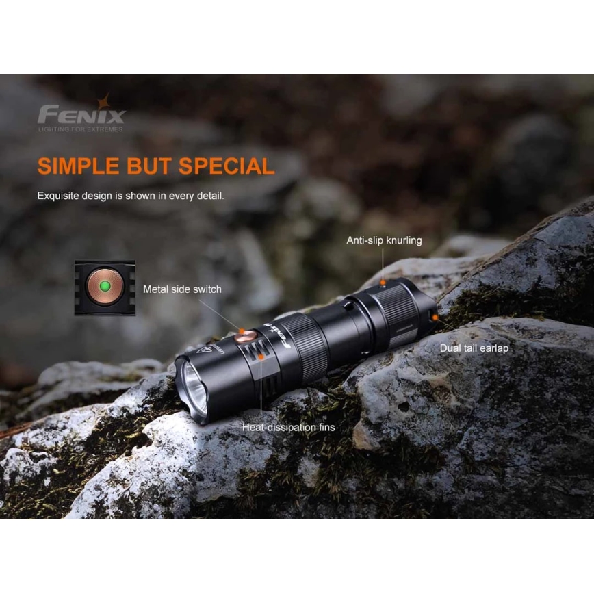 Fenix PD25R - LED Uppladdningsbar Ficklampa LED/USB/1xCR123A IP68 800 lm 70 h 700 mAh