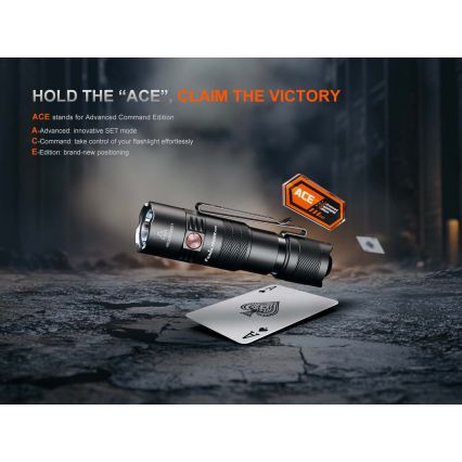 Fenix PD26RACE - dimbar uppladdningsbar LED-ficklampa LED/USB 1600 mAh IP68 1300 lm 556 h svart