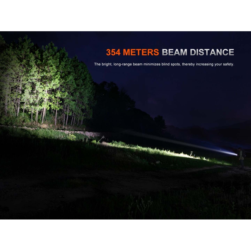 Fenix PD26RACE - dimbar uppladdningsbar LED-ficklampa LED/USB 1600 mAh IP68 1300 lm 556 h svart