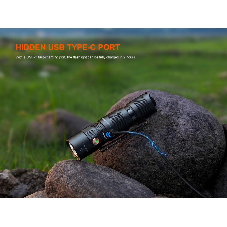 Fenix PD26RACE - dimbar uppladdningsbar LED-ficklampa LED/USB 1600 mAh IP68 1300 lm 556 h svart
