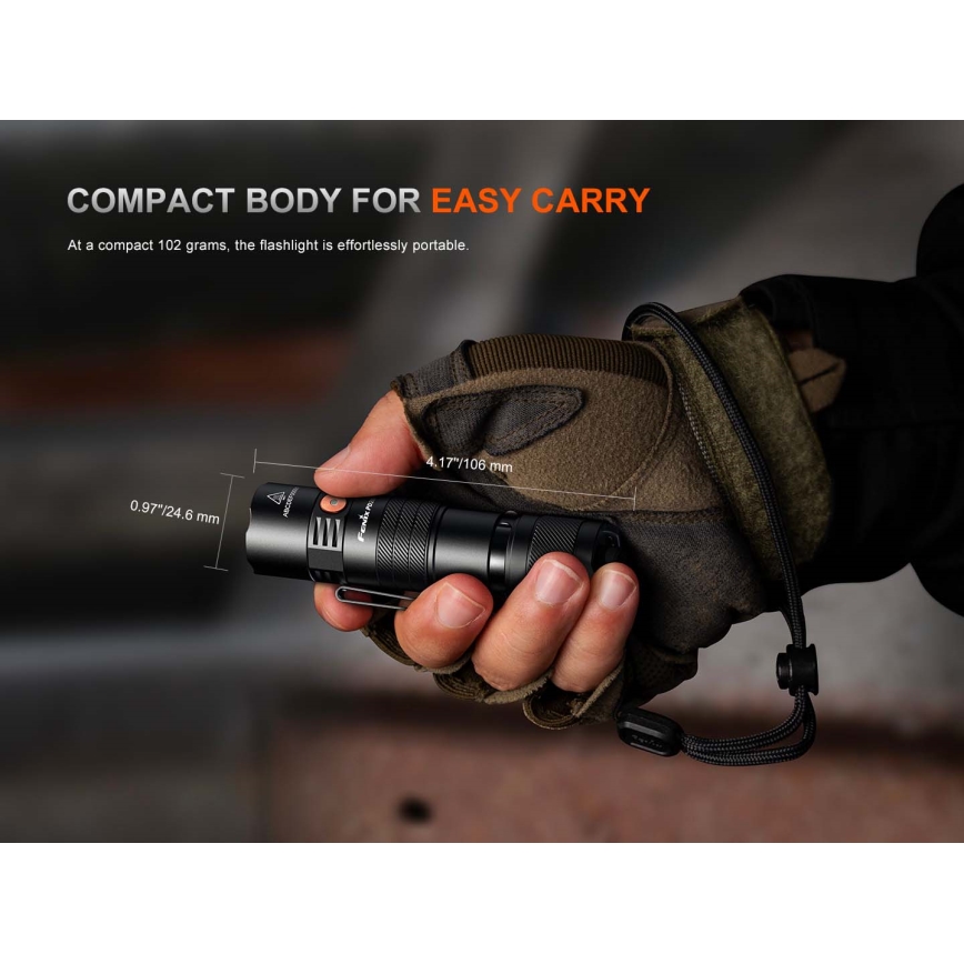 Fenix PD26RACE - dimbar uppladdningsbar LED-ficklampa LED/USB 1600 mAh IP68 1300 lm 556 h svart