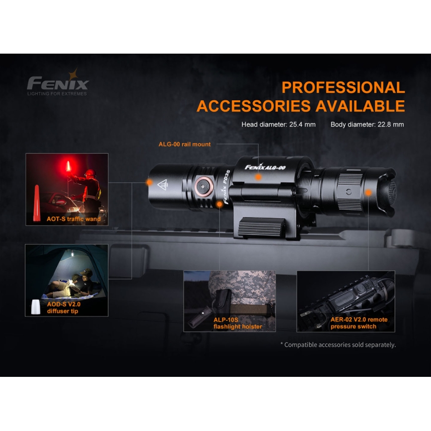 Fenix PD35V30 - LED Uppladdningsbar Ficklampa LED/USB/2xCR123A IP68 1700 lm 230 h 2600 mAh