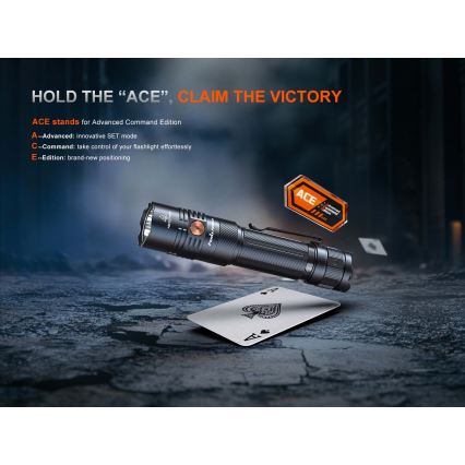 Fenix PD36RACE - dimbar uppladdningsbar LED-ficklampa LED/USB 5000 mAh IP68 3000 lm 63,45 h svart