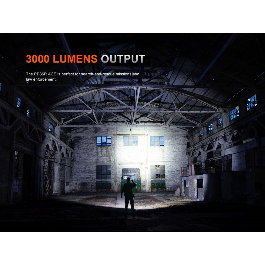 Fenix PD36RACE - dimbar uppladdningsbar LED-ficklampa LED/USB 5000 mAh IP68 3000 lm 63,45 h svart