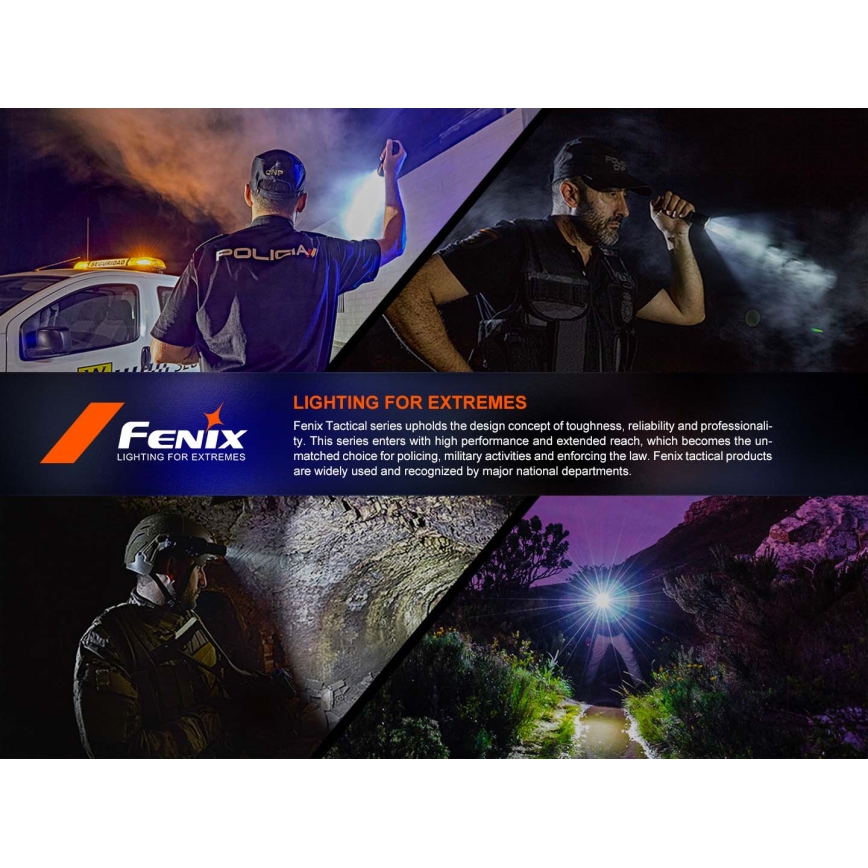 Fenix PD36RACE - dimbar uppladdningsbar LED-ficklampa LED/USB 5000 mAh IP68 3000 lm 63,45 h svart