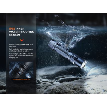 Fenix PD36RPRO - LED Taktisk uppladdningsbar ficklampa LED/USB IP68 2800 lm 42 h 5000 mAh