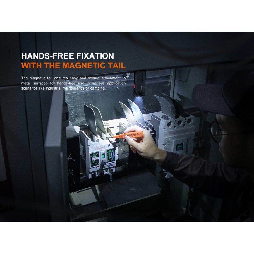 Fenix SW05RREDBLC - LED Ljusreglerad uppladdningsbar ficklampa LED/USB IPX6 150 lm 49 h 700 mAh svart