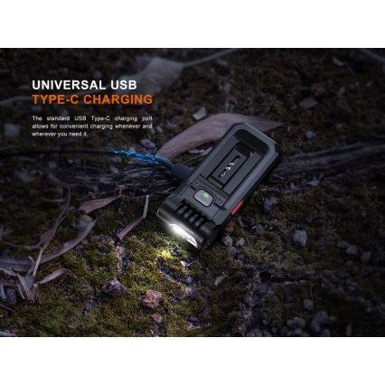 Fenix SW05RREDBLC - LED Ljusreglerad uppladdningsbar ficklampa LED/USB IPX6 150 lm 49 h 700 mAh svart