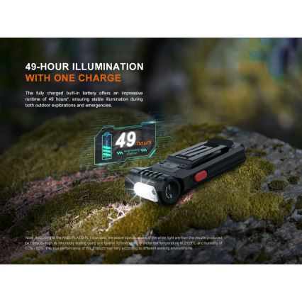 Fenix SW05RREDBLC - LED Ljusreglerad uppladdningsbar ficklampa LED/USB IPX6 150 lm 49 h 700 mAh svart