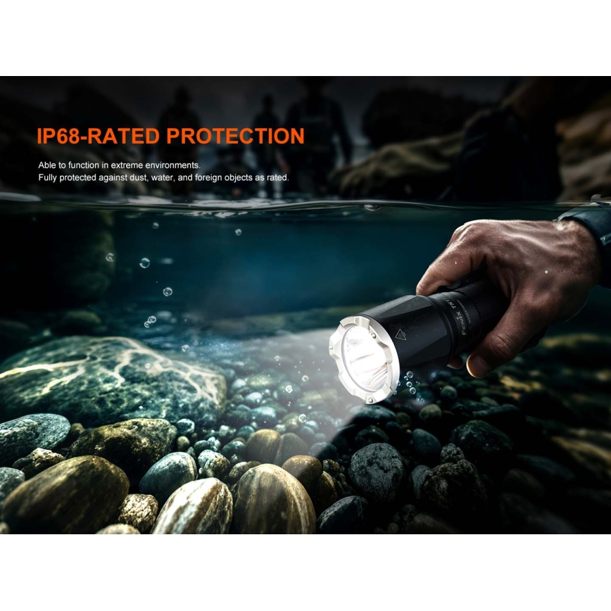 Fenix TK17BLK - dimmbar uppladdningsbar LED-ficklampa LED/USB 6000 mAh IP68 3600 lm 60 h svart