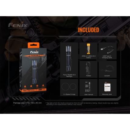 Fenix TK20RV20 - LED Taktisk uppladdningsbar ficklampa LED / USB IP68 3000 lm 48 timmar