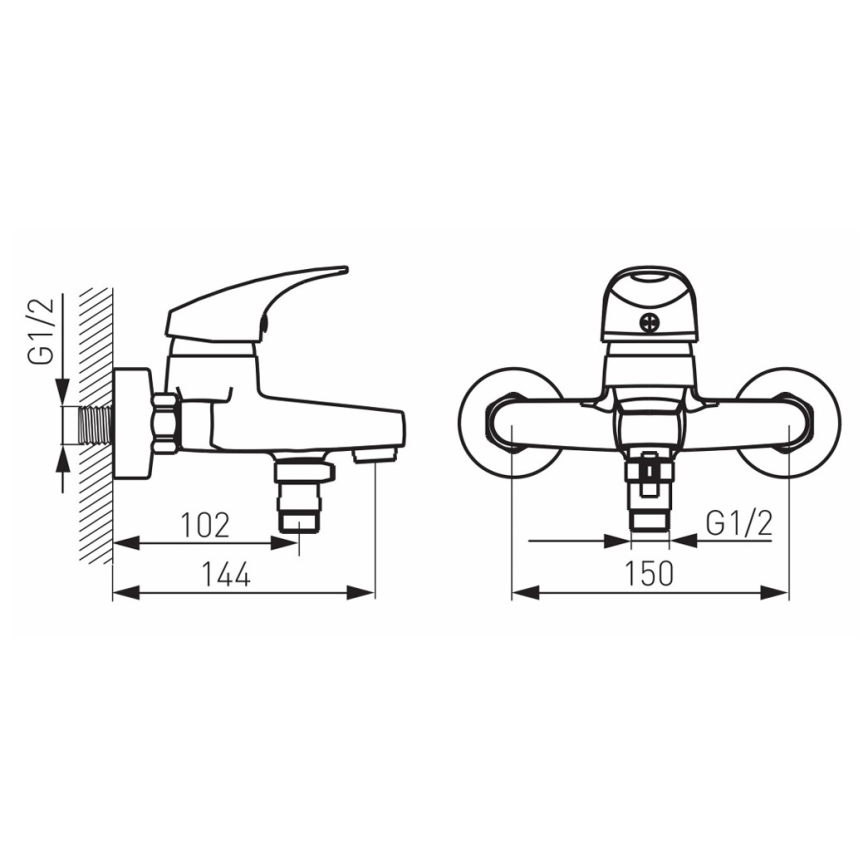 FERRO - Badkarsblandare ONE polerad krom