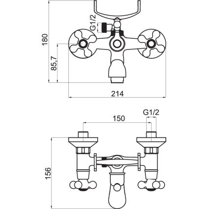 FERRO - Badkarsset med ANTICA-blandare i brons