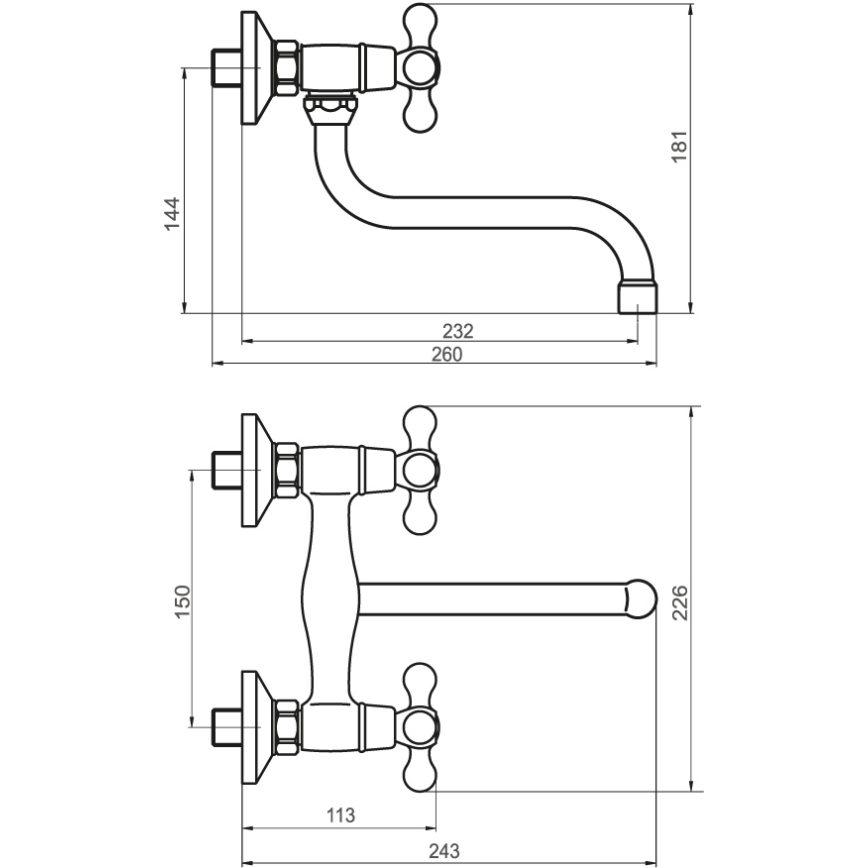 FERRO - Disk-/tvättställsblandare ANTICA brons