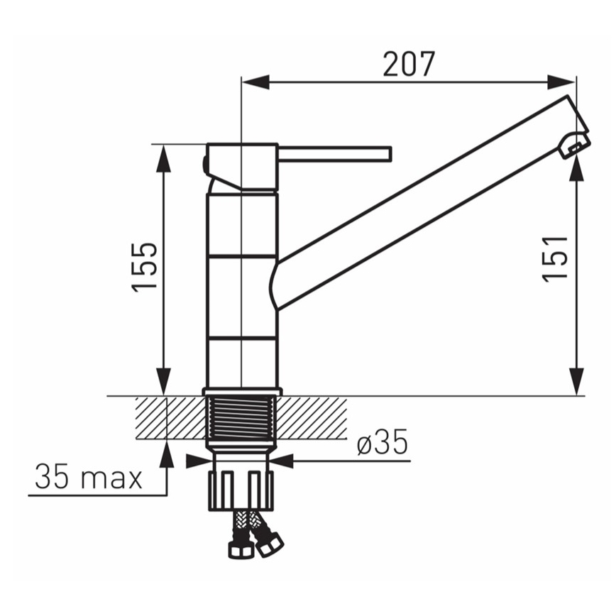 FERRO - Diskbänksblandare FIESTA, polerad krom