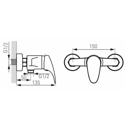 FERRO - Duschblandare ONE, blank krom