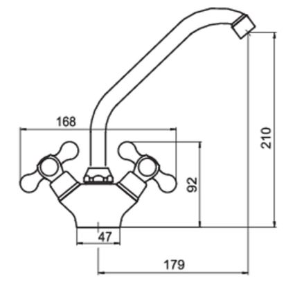 FERRO - Köksblandare ANTICA i brons