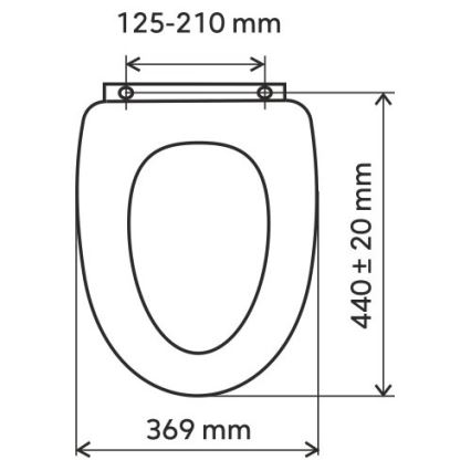 FERRO - Toalettsits SoftClose duroplast/svart