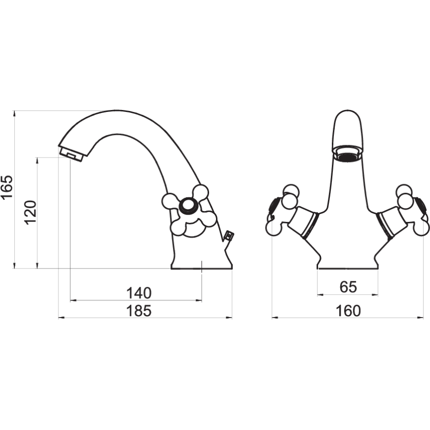 FERRO - Tvättställsblandare ANTICA brons