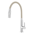 FERRO - Vaskkran med flexibel arm skinande krom/beige