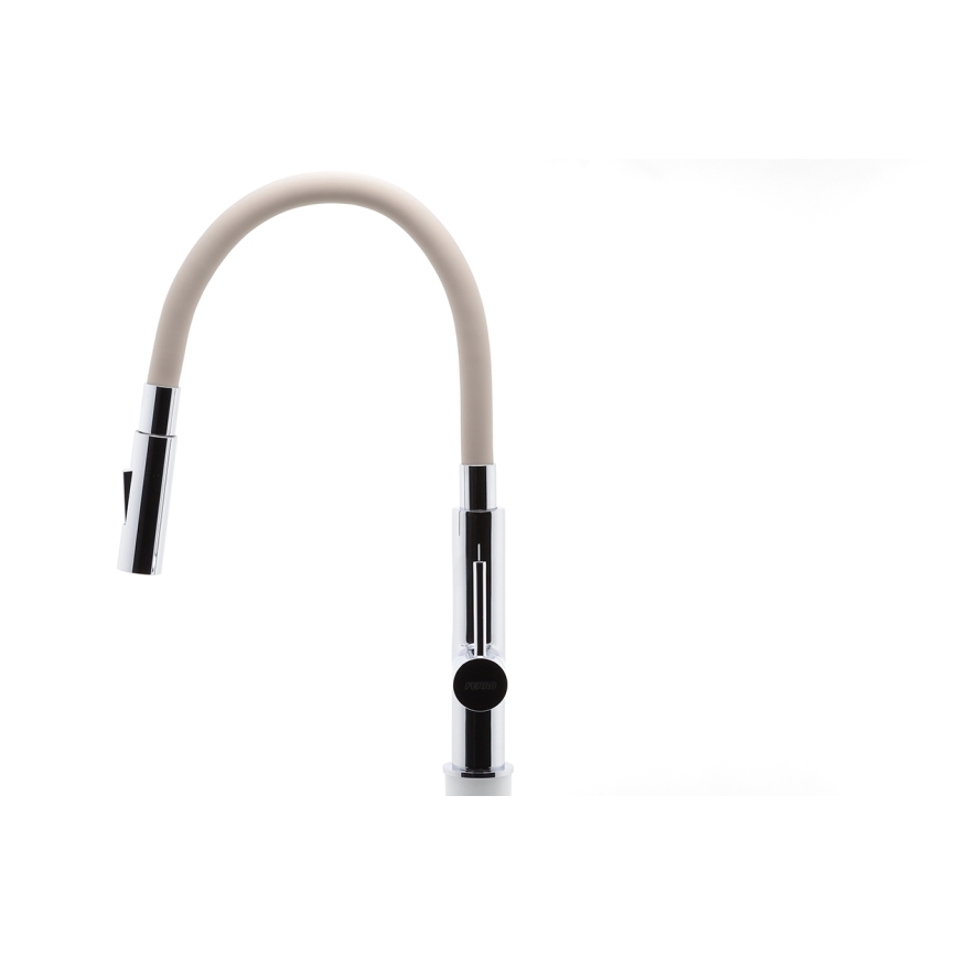 FERRO - Vaskkran med flexibel arm skinande krom/beige