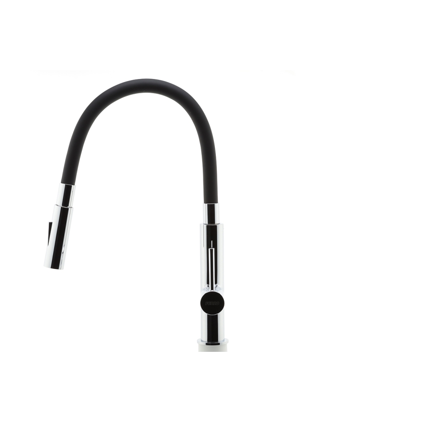 FERRO - Vaskkran med flexibel arm skinande krom/svart