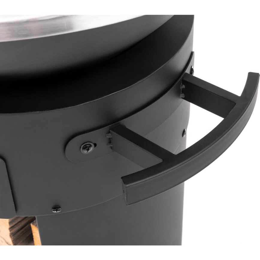 Fieldmann - Bärbar grill 3 i 1 rostfritt stål/svart