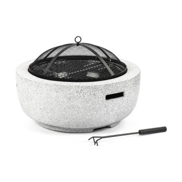 Fieldmann - Bärbar vedlägereld med galler vit