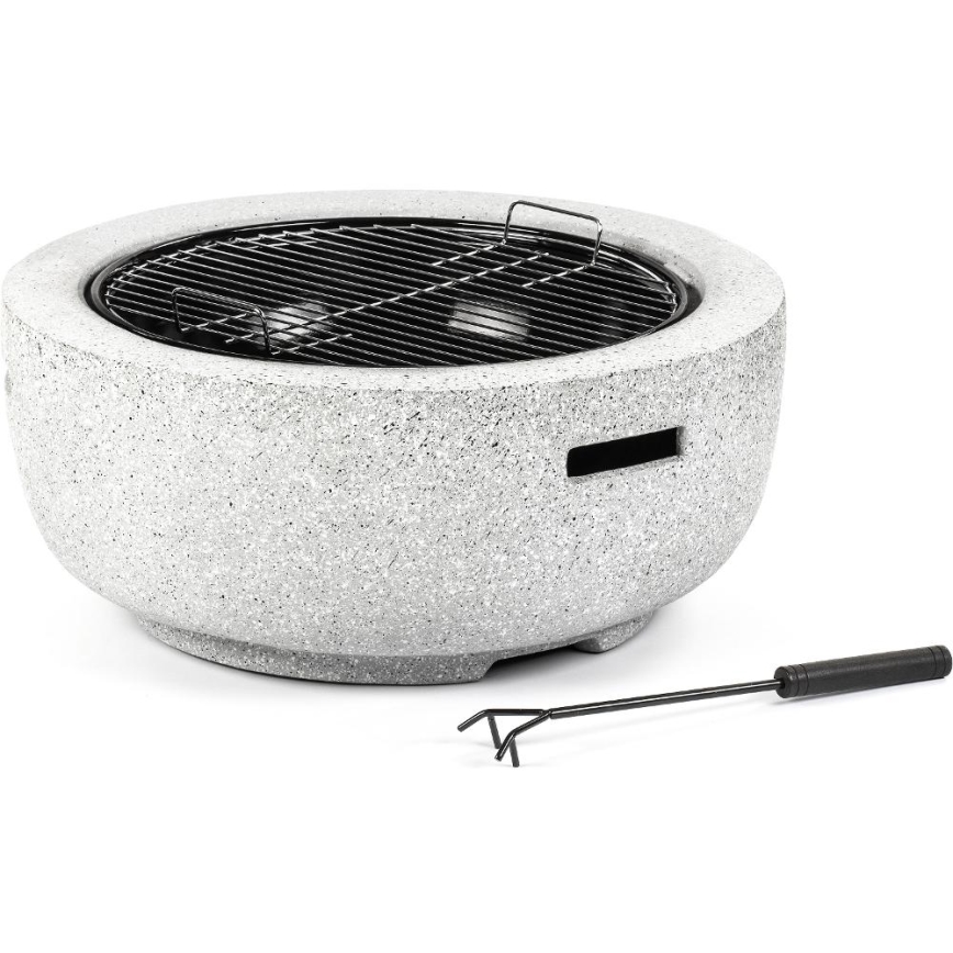 Fieldmann - Bärbar vedlägereld med galler vit