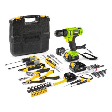 Fieldmann - Batteridriven borrmaskin med tillbehör 12V 1300 mAh