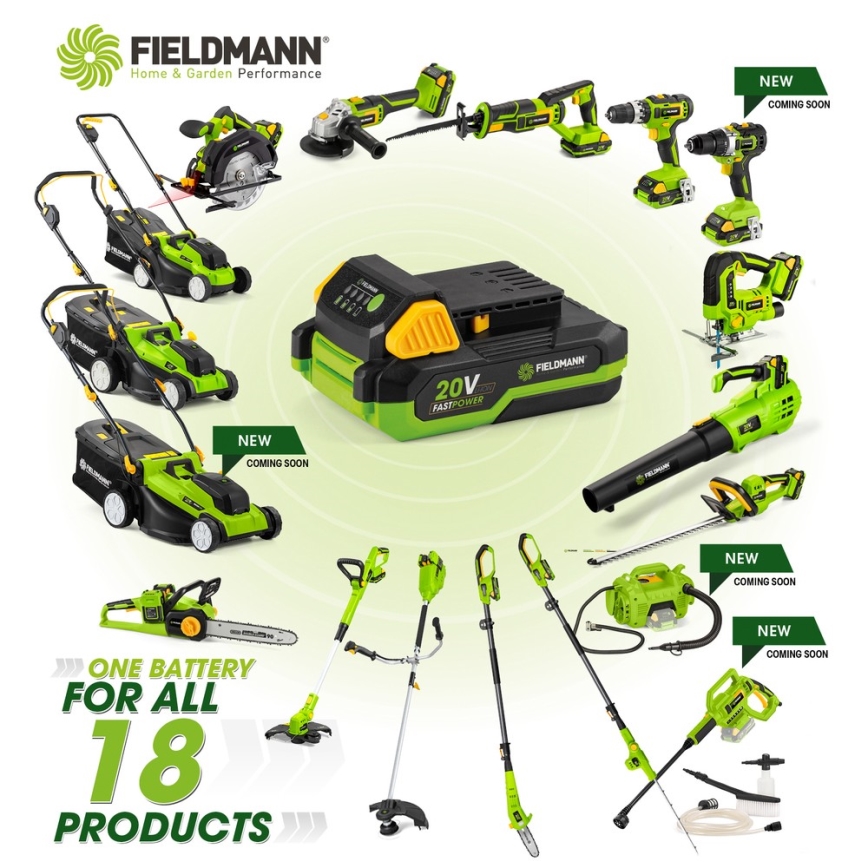 Fieldmann - Batteridriven teleskopisk beskärningssax 20V
