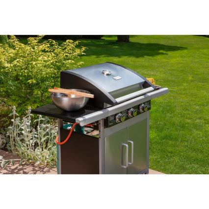 Fieldmann - Gasolgrill med 3 brännare i matt krom