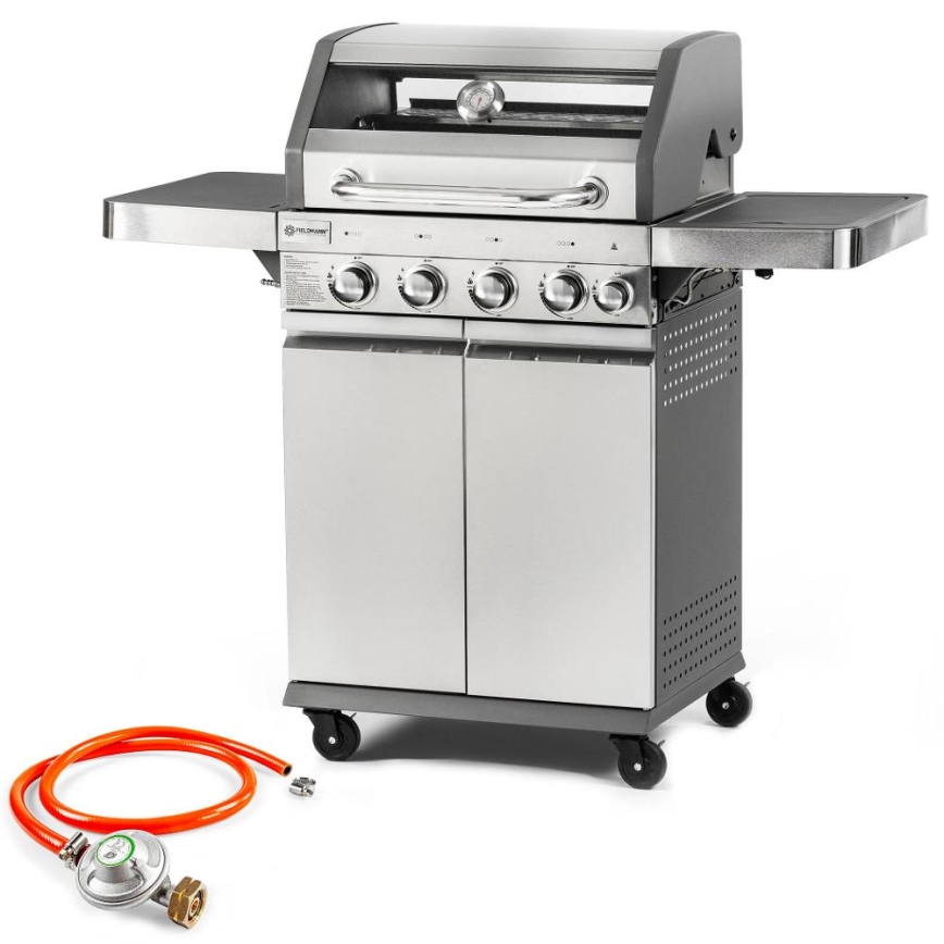 Fieldmann - Gasolgrill 5-brännare matt krom