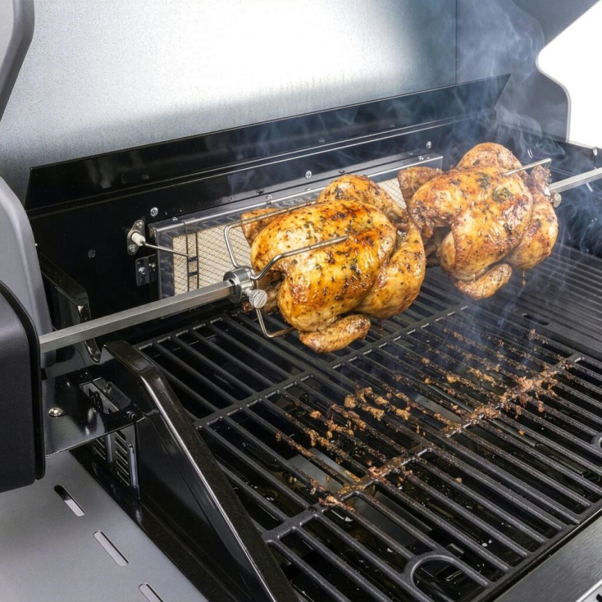 Fieldmann - Grillspett med motor 230 V i rostfritt stål