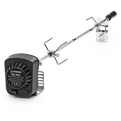 Fieldmann - Grillspett med motor 230 V i rostfritt stål