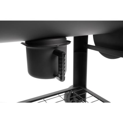 Fieldmann - Kolgrill med rökhus svart