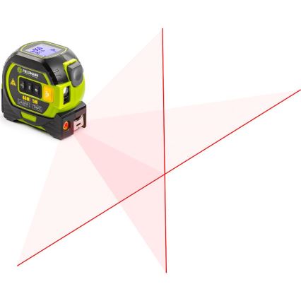 Fieldmann - Laseravståndsmätare med LED-display och roulettemätare 2xAA