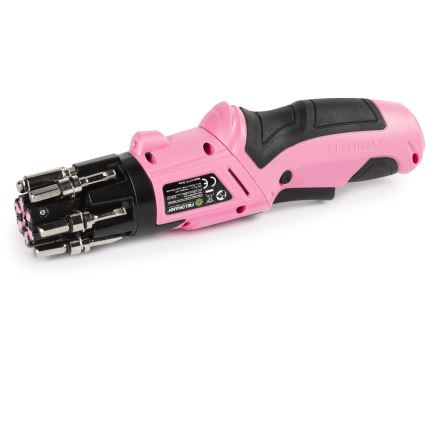Fieldmann - Uppladdningsbar skruvmejsel 3,6 V 1300 mAh rosa