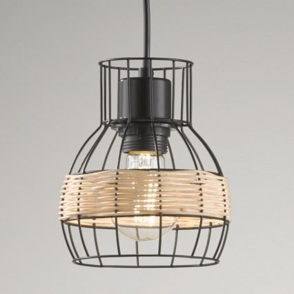 Fischer & Honsel 60798 - Ljuskrona med upphängningsrem STRAW 3xE27/40W/230V