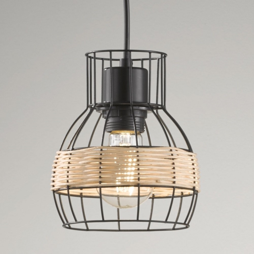 Fischer & Honsel 60798 - Ljuskrona med upphängningsrem STRAW 3xE27/40W/230V